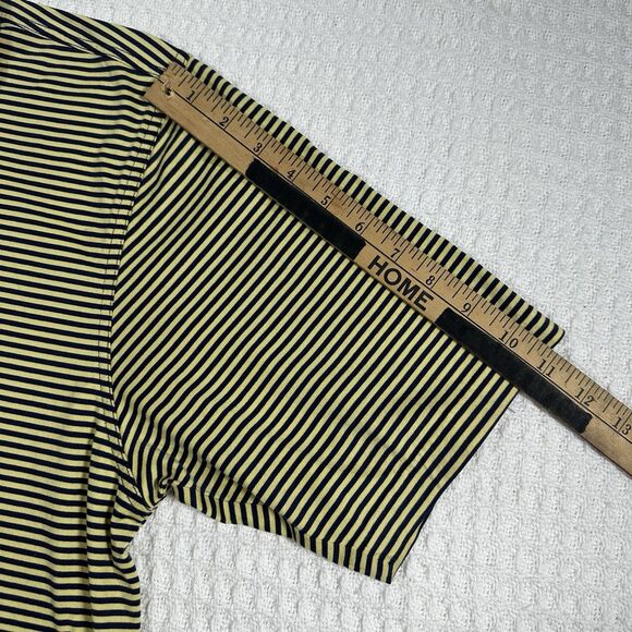 Masters Golf Polo Men’s Medium Authentic Amen Corner Navy Blue & Yellow Striped - Picture 8 of 10
